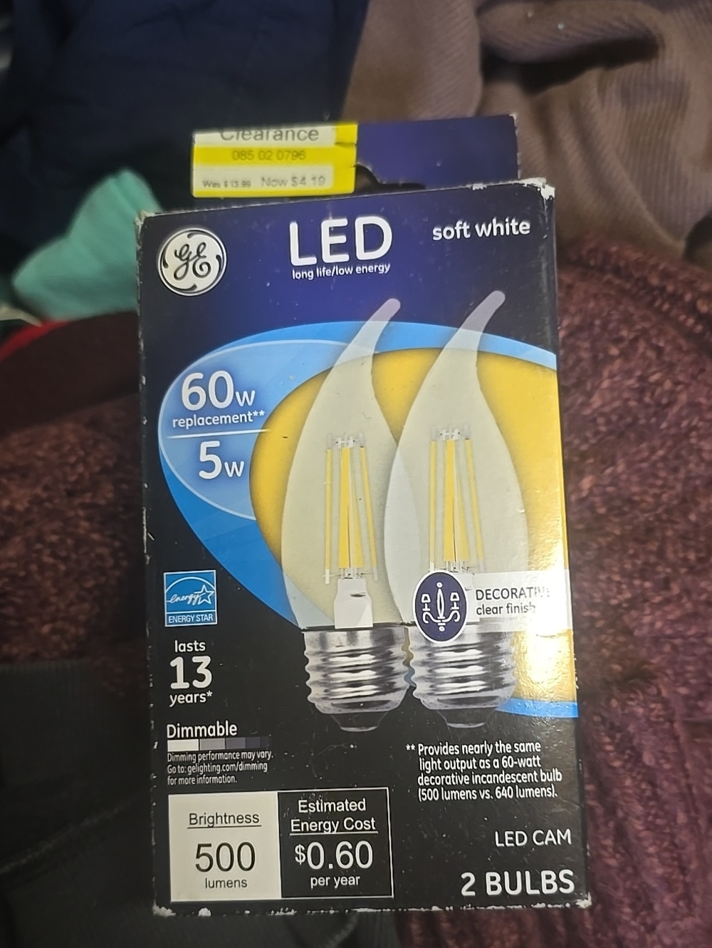❤️10/$10 New LED Candle Bulbs Soft White (2-Pack) - 60W Replacement, 5W